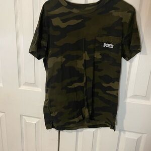 PINK Victoria's Secret Camouflage Short Sleeve Tee